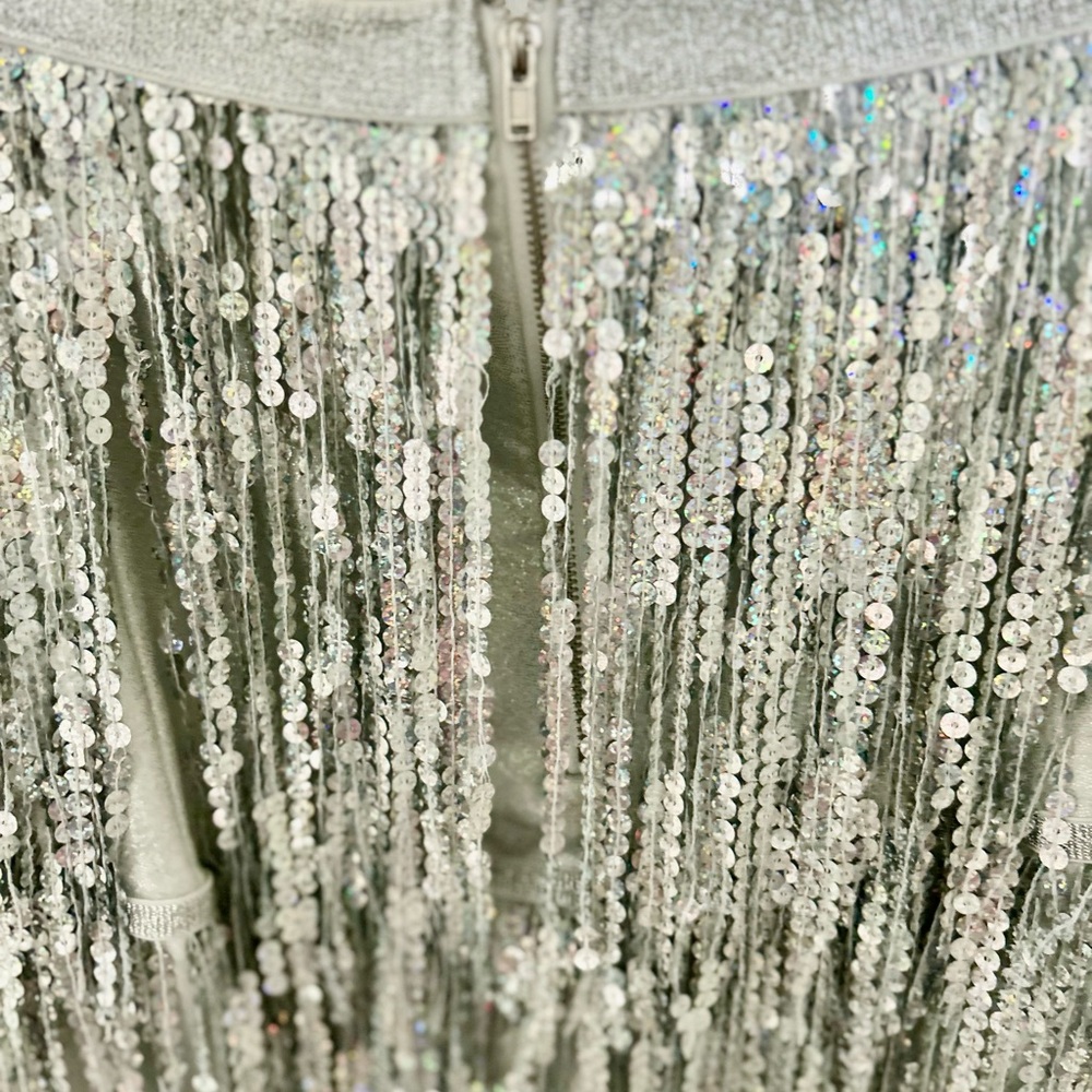 Silver sequin mini skirt. Size 10